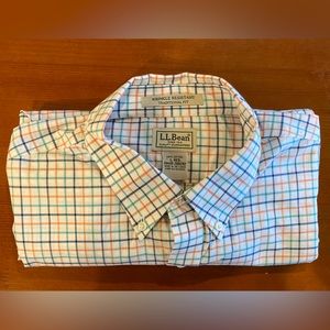 LL Bean Wrinkle Free Traditional Fit Men’s Shirt Size L Multi Color Long Sleeve